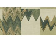 Geometrická tapeta na zeď, zelená, šedá, imitace látky, Metamorphosis, Parato by Cristiana Masi