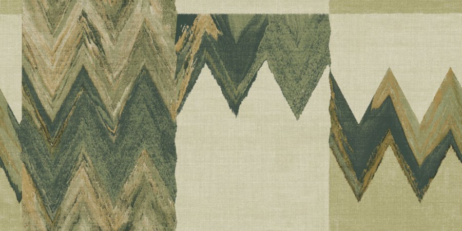 Geometrická tapeta na zeď, zelená, šedá, imitace látky, Metamorphosis, Parato by Cristiana Masi - Tapety Yara