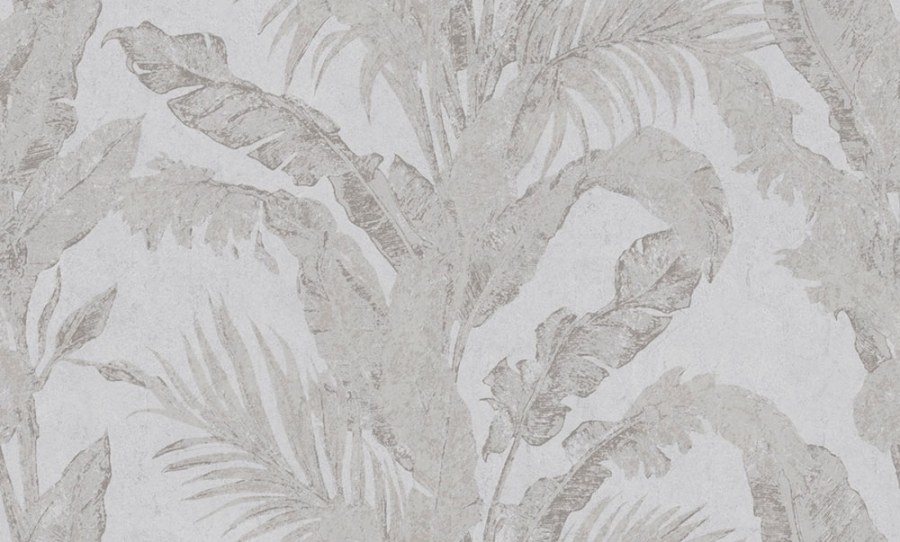 Tapeta na zeď, šedá, stříbrná, listy, imitace stěrková omítky, Metamorphosis, Parato by Cristiana Masi - Tapety Yara