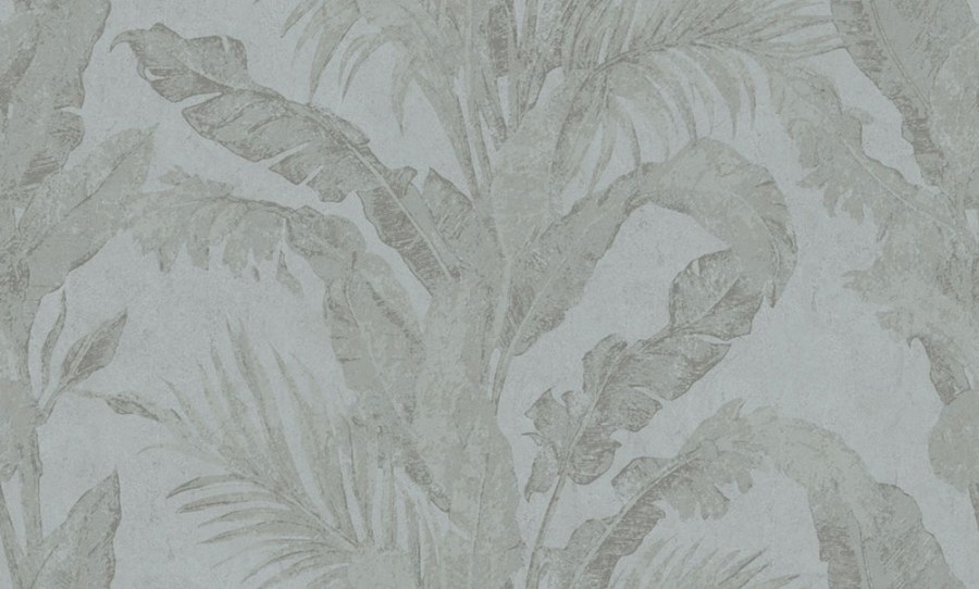 Tapeta na zeď, šedá, modrá, listy, imitace stěrková omítky, Metamorphosis, Parato by Cristiana Masi - Tapety Yara