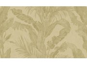 Tapeta na zeď, zelená, zlatá, listy, imitace stěrková omítky, Metamorphosis, Parato by Cristiana Masi