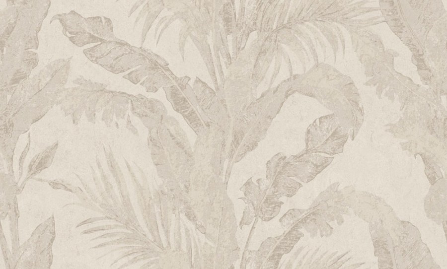 Tapeta na zeď, béžová, bílá, listy, imitace stěrková omítky, Metamorphosis, Parato by Cristiana Masi - Tapety Yara