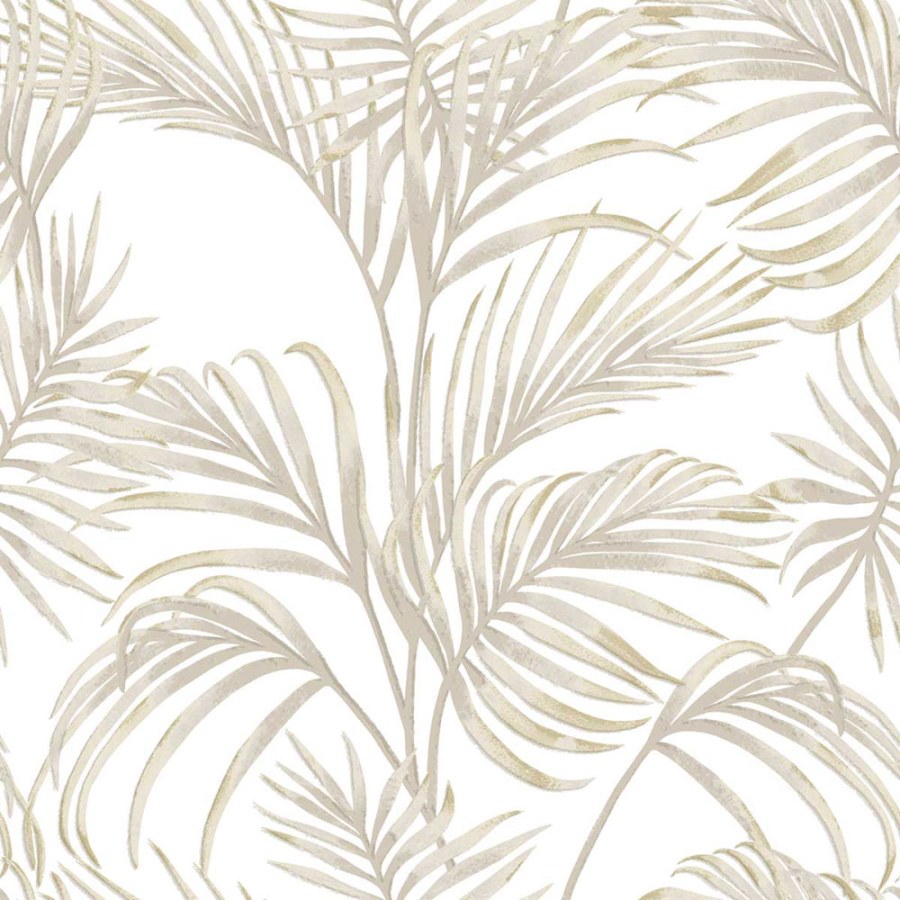 Bílá tapeta s palmovými listy, Agora, Parato by Cristiana Masi - Tapety Yara
