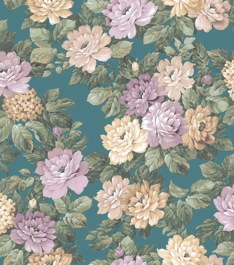 Květinová tapeta na zeď, zelená, fialová, 7719, Agora, Parato by Cristiana Masi - Tapety Yara