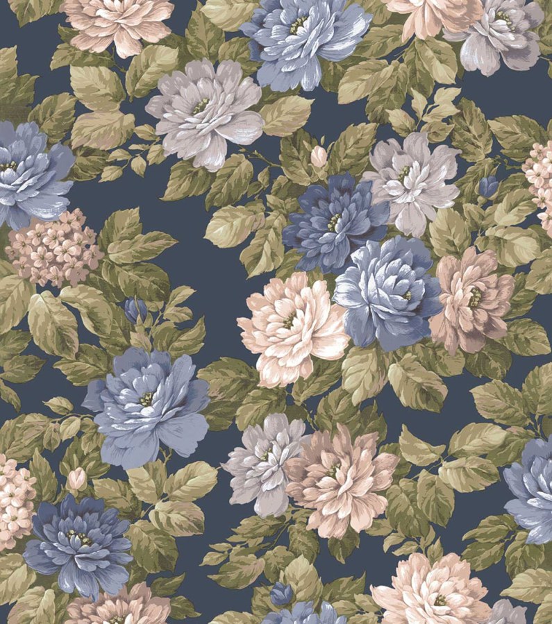 Květinová tapeta na zeď, modrá, fialová, Agora, Parato by Cristiana Masi - Tapety Yara