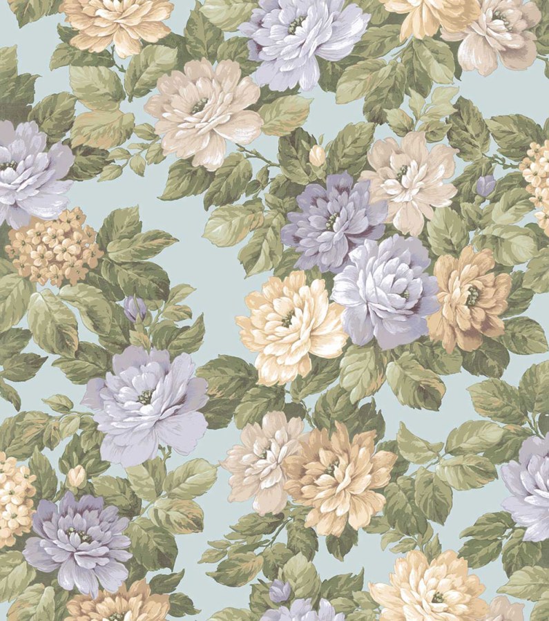 Květinová tapeta na zeď, modrá, zelená, Agora, Parato by Cristiana Masi - Tapety Yara