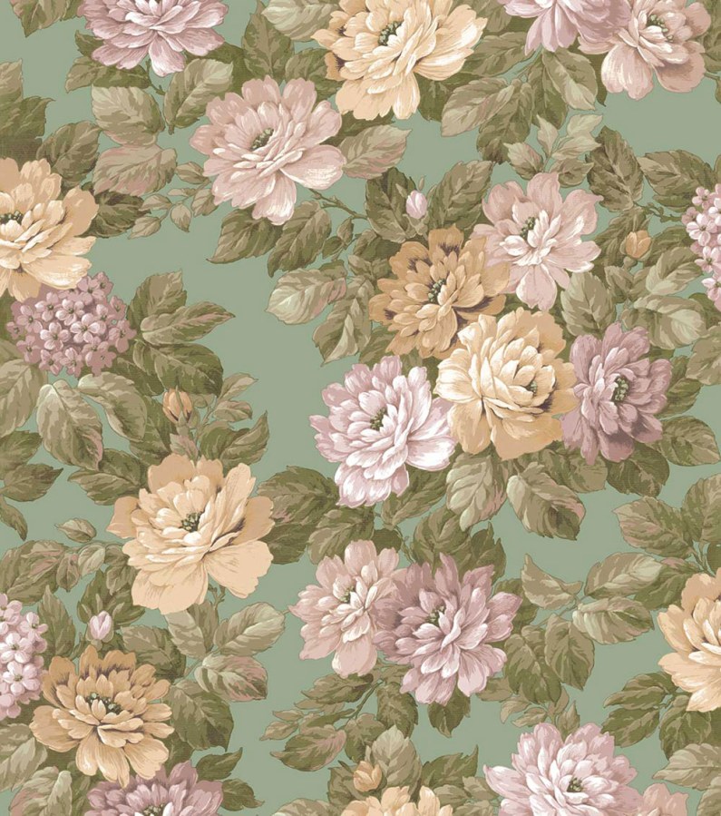 Květinová tapeta na zeď, zelená, růžová, Agora, Parato by Cristiana Masi - Tapety Yara