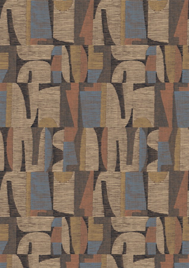 Geometrická obrazová tapeta na zeď, hnědá, červená, Imani, Decoprint - Tapety Yara