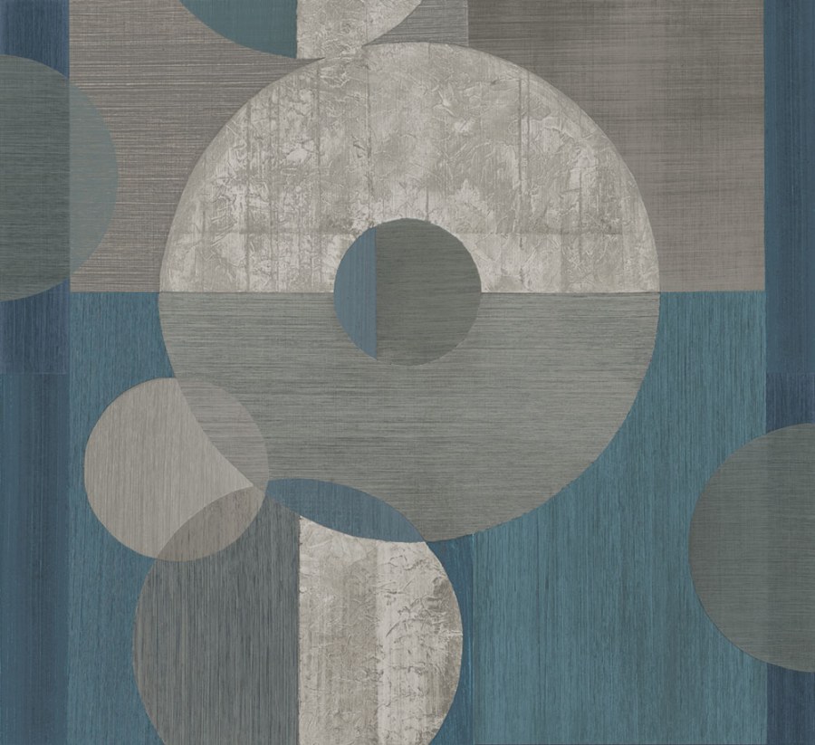 Geometrická obrazová tapeta na zeď, modrá, šedá, Imani, Decoprint - Tapety Yara