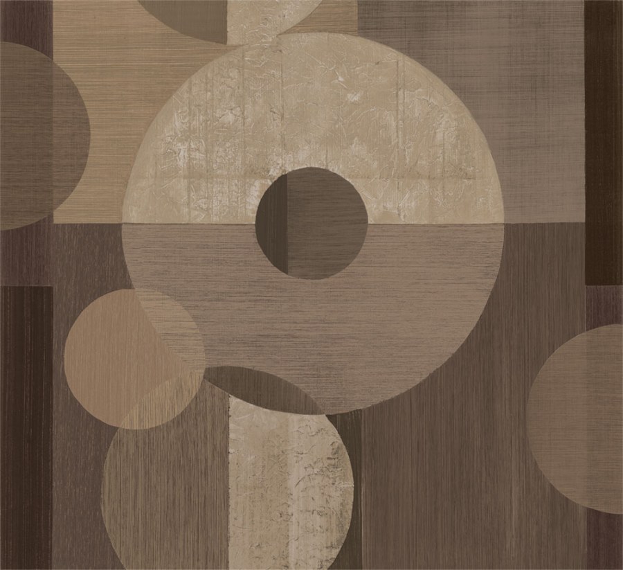 Geometrická obrazová tapeta na zeď, žlutá, hnědá, Imani, Decoprint