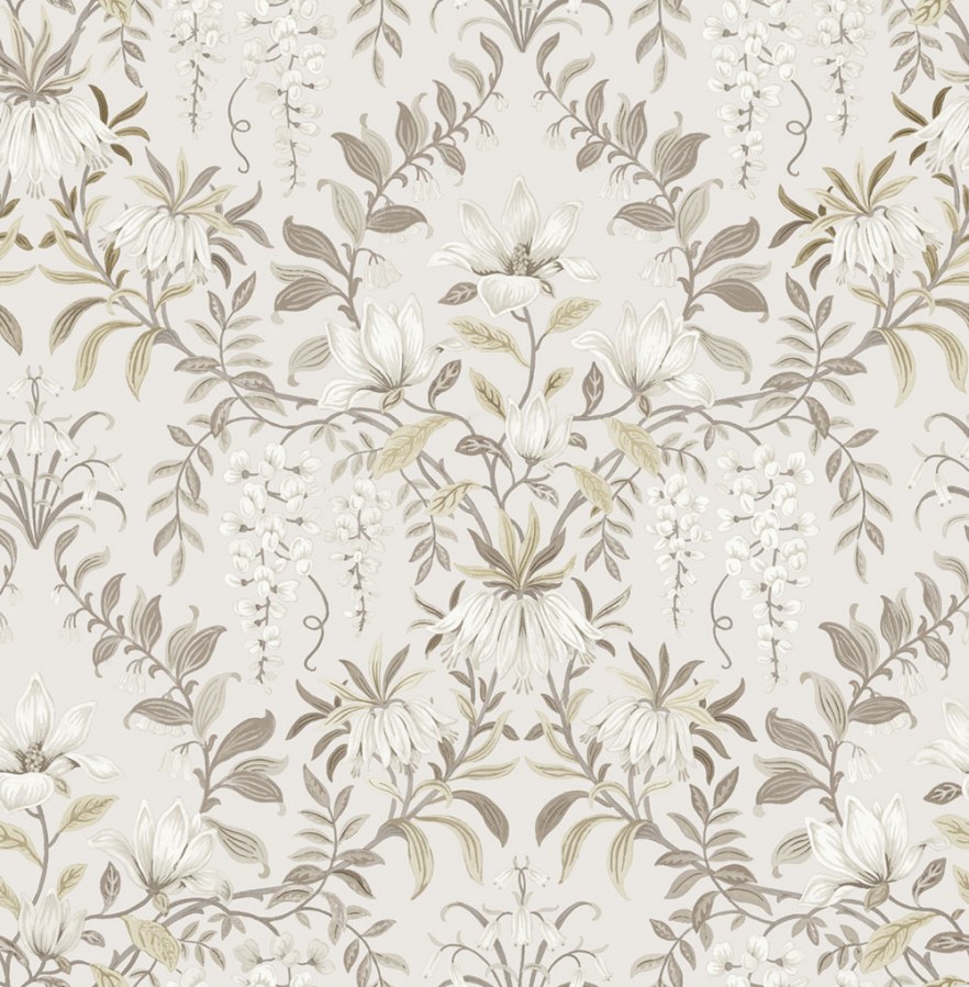 Květinová tapeta na zeď, béžová, hnědá, Laura Ashley 4