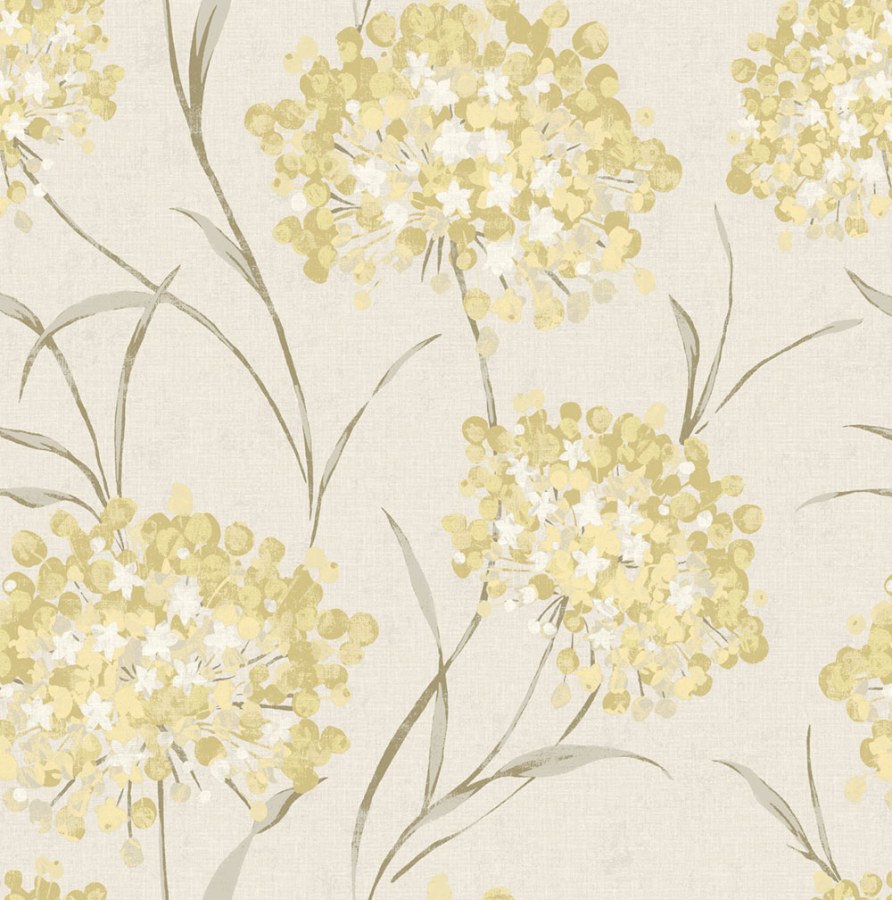 Tapeta na zeď, žlutá, béžová, květinový vzor, Laura Ashley 4 - Tapety Yara