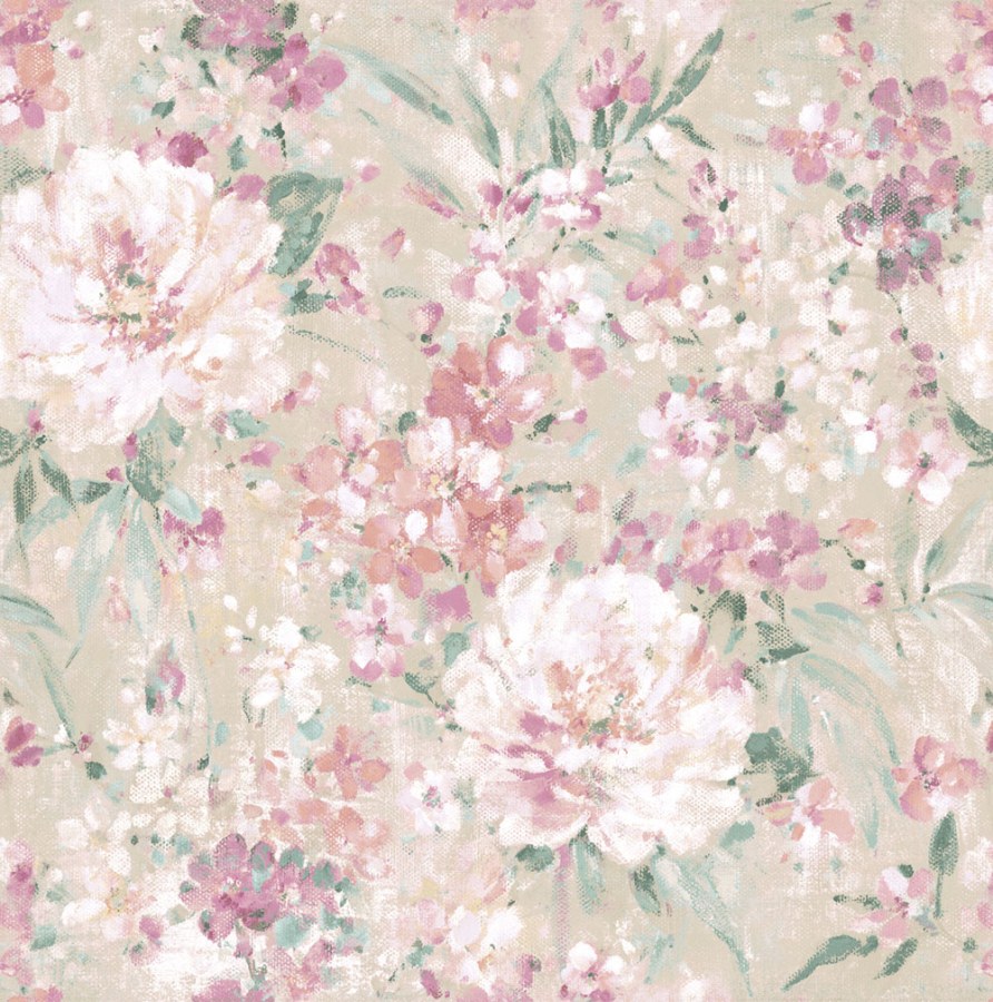 Tapeta růžová, bílá, květinový vzor, Laura Ashley 4 - Tapety Yara