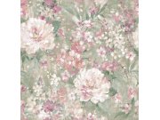 Tapeta na zeď, zelená, růžová, květinový vzor, Laura Ashley 4 Tapety Yara
