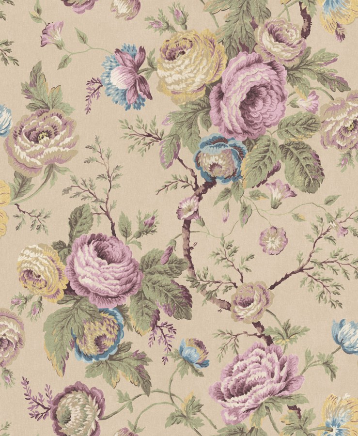 Tapeta na zeď, růžová, zelená, květinový vzor, Laura Ashley 4