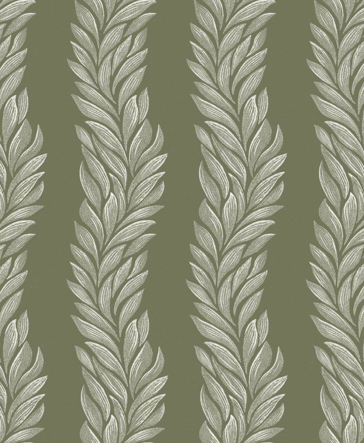 Tapeta na zeď, zelená, bílá, listy, Laura Ashley 4