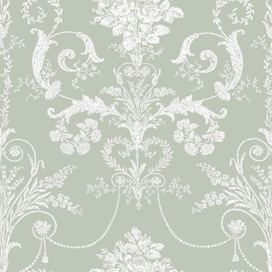 Tapeta na zeď, zelená, bílá, Laura Ashley 4