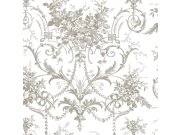 Tapeta na zeď, šedo-bílá, květy, Laura Ashley 4