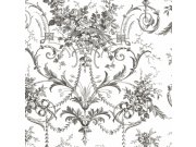 Tapeta na zeď, černo-bílá, květy, Laura Ashley 4
