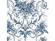 Tapeta na zeď, modro-bílá, květy, Laura Ashley 4