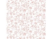 Tapeta na zeď, bílá, růžová, růže, ptáci, Laura Ashley 4 Tapety Yara