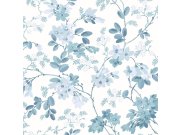 Tapeta na zeď, modrá, bílá, květy, listy, Laura Ashley 4 Tapety Yara