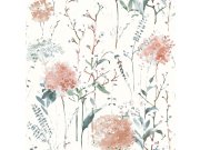 Tapeta na zeď, bílá, modrá, květinový vzor, Laura Ashley 4 Tapety Yara