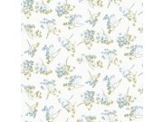 Tapeta na zeď, bílá, modrá, květinový vzor, Laura Ashley 4 Tapety Yara