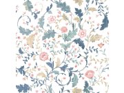 Tapeta na zeď, bílá, béžová, květiny, Laura Ashley 4 