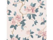 Květinová tapeta na zeď, růžová, modrá, Laura Ashley 4