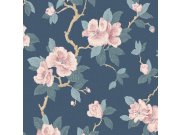 Květinová tapeta na zeď, modrá, růžová, Laura Ashley 4