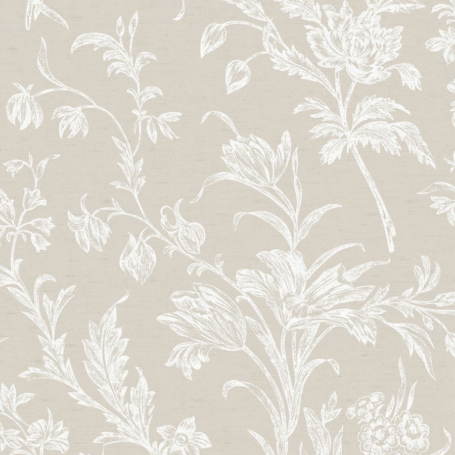 Tapeta na zeď, béžovo-bílá, květinový vzor, Laura Ashley 4