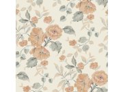 Květinová tapeta na zeď, oranžová, bílá, Laura Ashley 4