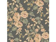 Květinová tapeta na zeď, oranžová, modrá, Laura Ashley 4