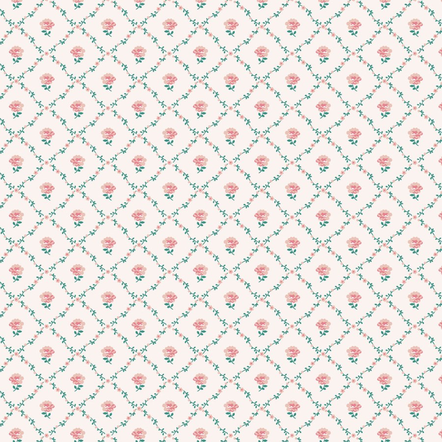 Tapeta na zeď, červená, zelená, růžičky, Laura Ashley 4