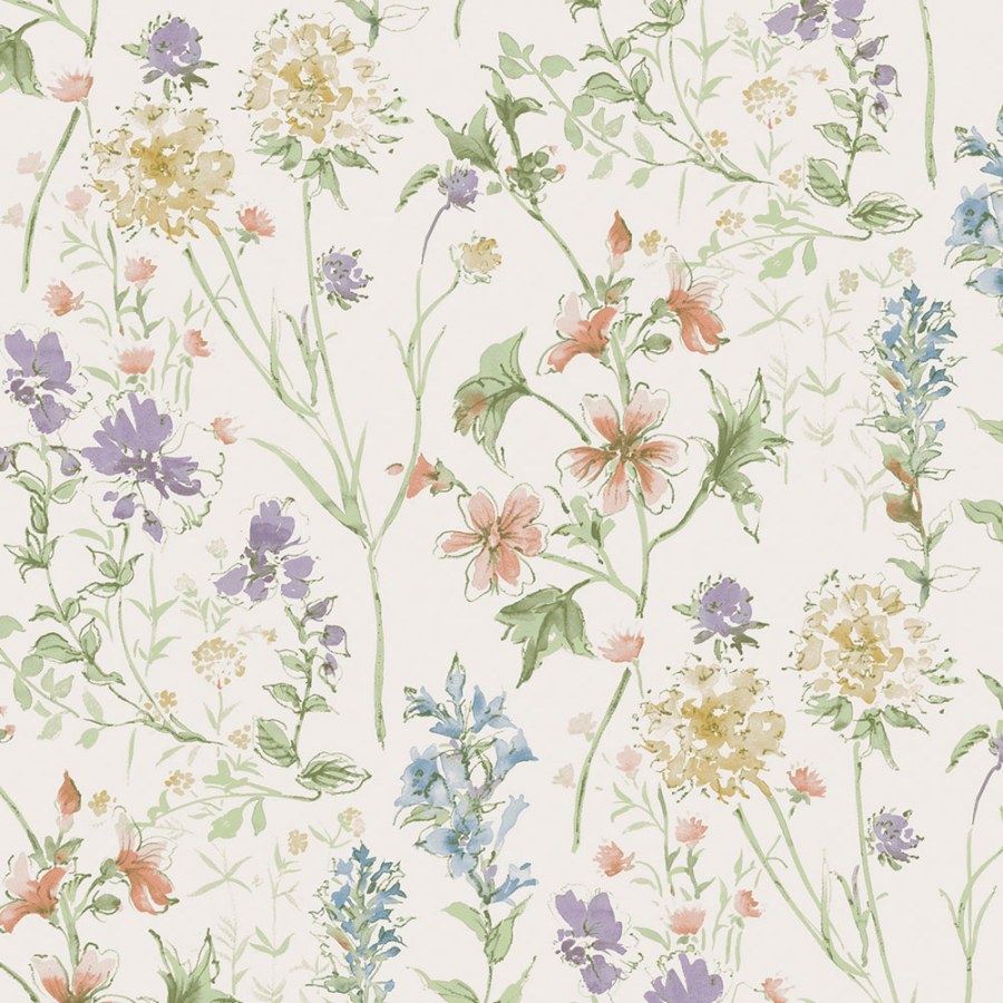 Tapeta na zeď, zelená, modrá, divoká louka, Laura Ashley 4