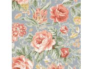 Tapety Yara - Tapeta na zeď, modrá, červená, růže, Laura Ashley 4 Tapeta na zeď, modrá, červená, růže, Laura Ashley 4