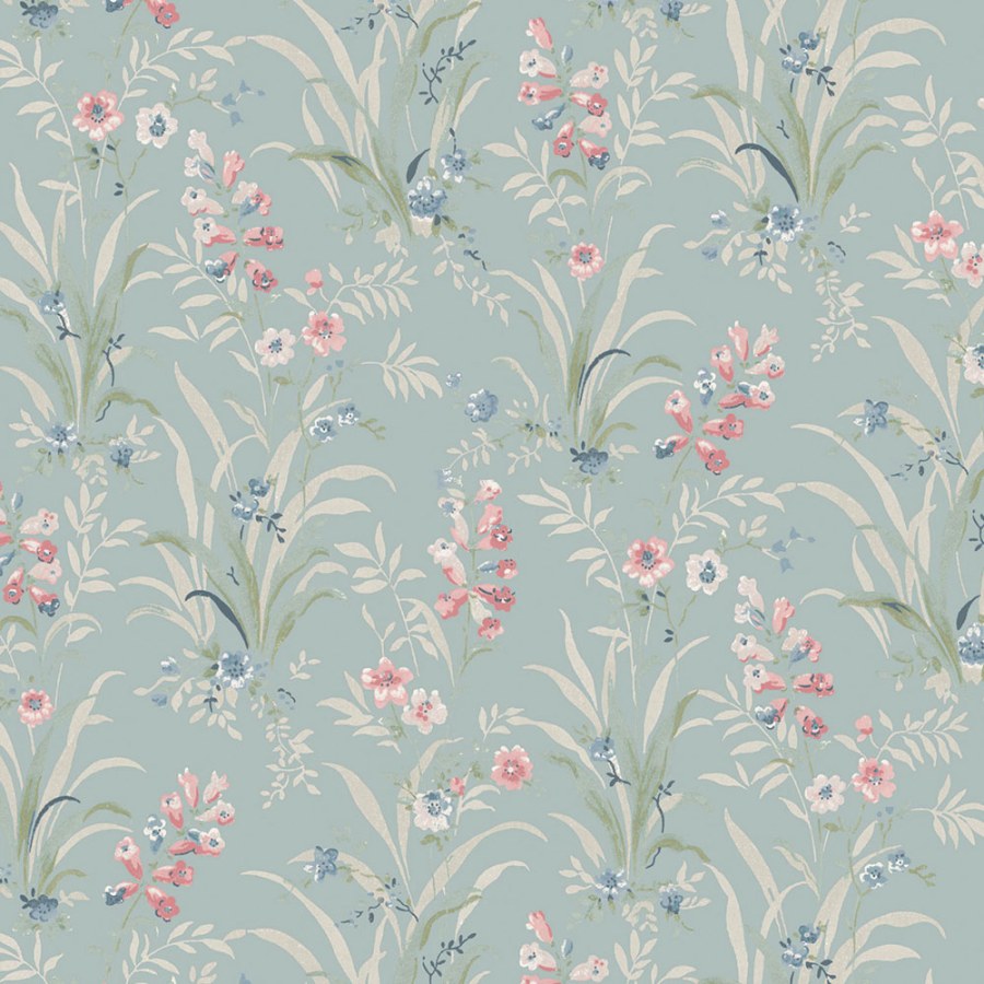 Tapeta na zeď, modrá, fialová, luční květy, Laura Ashley 4 - Tapety Yara