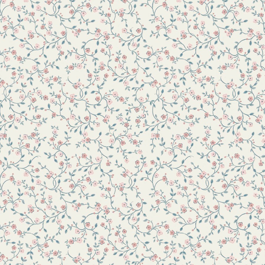 Tapeta na zeď, modrá, růžová, květiny, Laura Ashley 4 - Tapety Yara