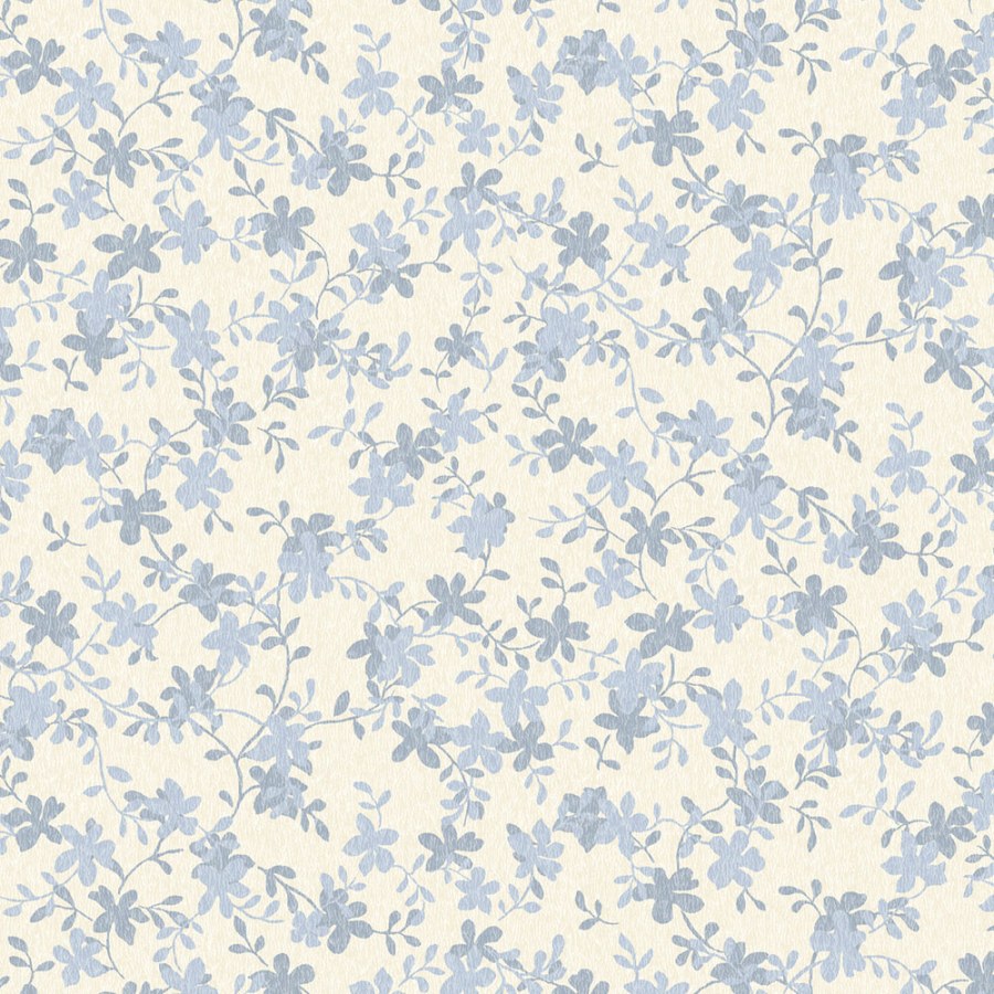 Tapeta na zeď, modrá, šedá, lístky, Laura Ashley 4