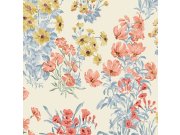 Tapety Yara - Tapeta na zeď, modrá, červená, luční květiny, Laura Ashley 4 Tapeta na zeď, modrá, červená, luční květiny, Laura Ashley 4