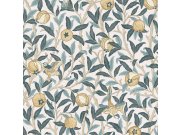 Tapeta na zeď, béžová, zelená, větvičky, ptáci, William Morris at Home vol. 2