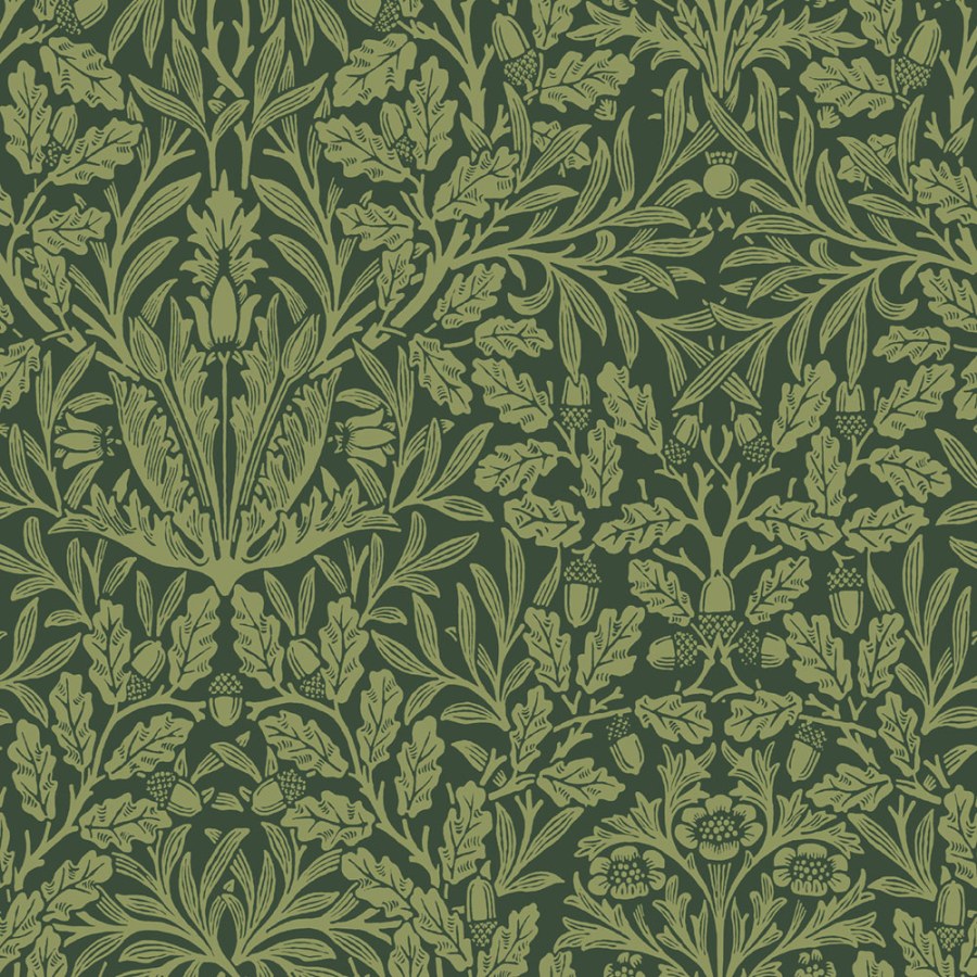 Tapeta na zeď, zelená, květiny, listy, William Morris at Home vol. 2 - Tapety Yara