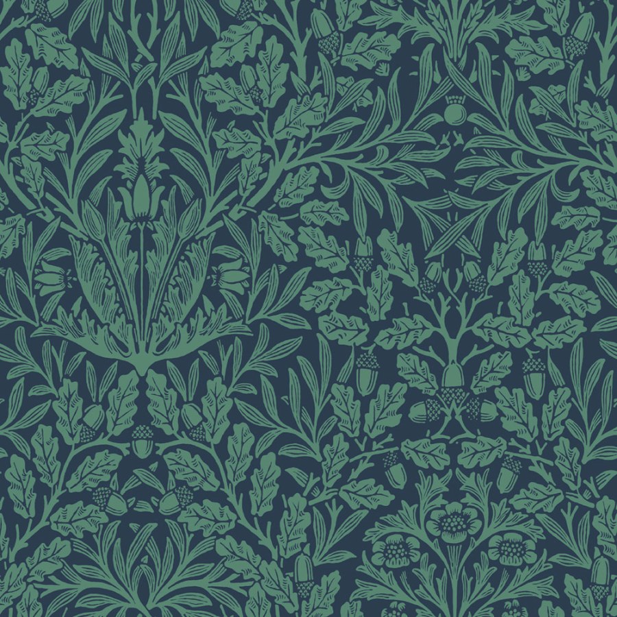 Tapeta na zeď, modrá, květiny, listy, William Morris at Home vol. 2 - Tapety Yara
