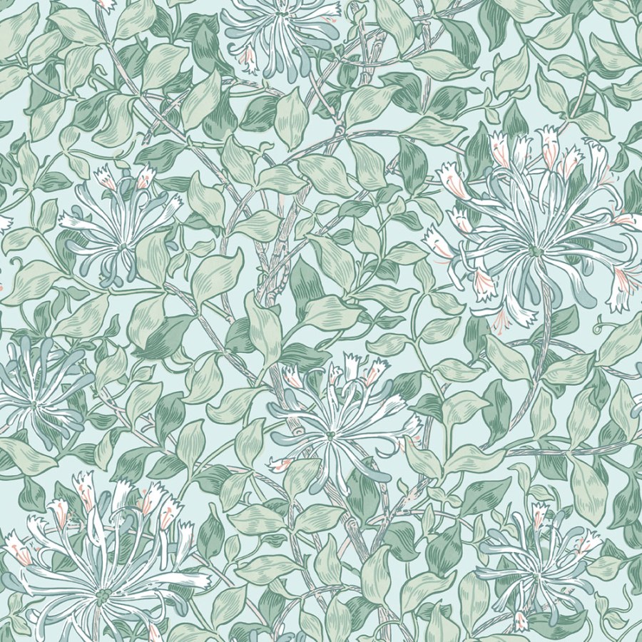 Tapeta na zeď, zelená, bílá, květiny, listy, William Morris at Home vol. 2 - Tapety Yara