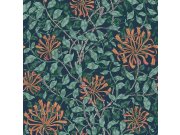 Tapeta na zeď, modrá, zelená, květiny, listy, William Morris at Home vol. 2