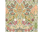 Tapeta na zeď, olivová, červená, květiny, ptáci, William Morris at Home vol. 2