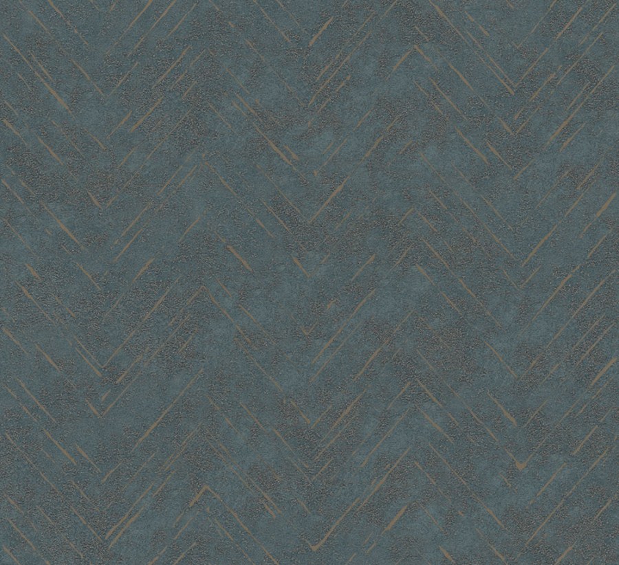 Tapety Yara - Tapeta na zeď, petrolejová, zlatý cik cak vzor, Grains & Plains, Marburg Tapeta na zeď, petrolejová, zlatý cik cak vzor, Grains & Plains, Marburg - Tapety Yara