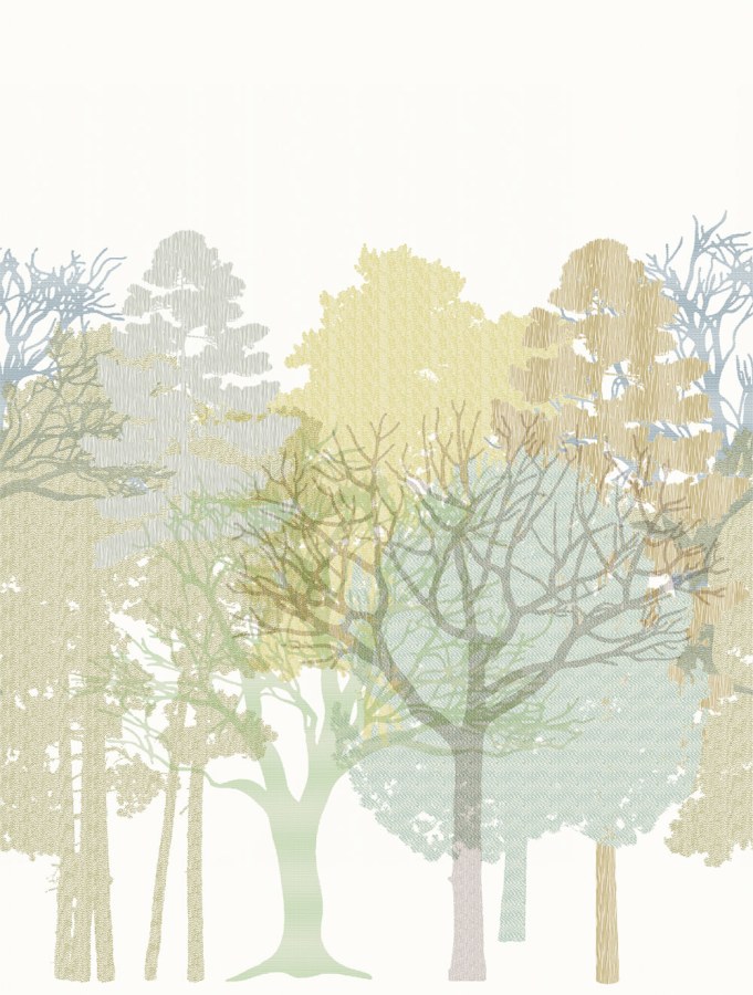 Tapety Yara - Obrazová tapeta na zeď, bílá, zelená, stromy, Antibes, Decoprint Obrazová tapeta na zeď, bílá, zelená, stromy, Antibes, Decoprint - Tapety Yara