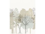 Tapety Yara - Obrazová tapeta na zeď, krémová, šedá, stromy, Antibes, Decoprint Obrazová tapeta na zeď, krémová, šedá, stromy, Antibes, Decoprint